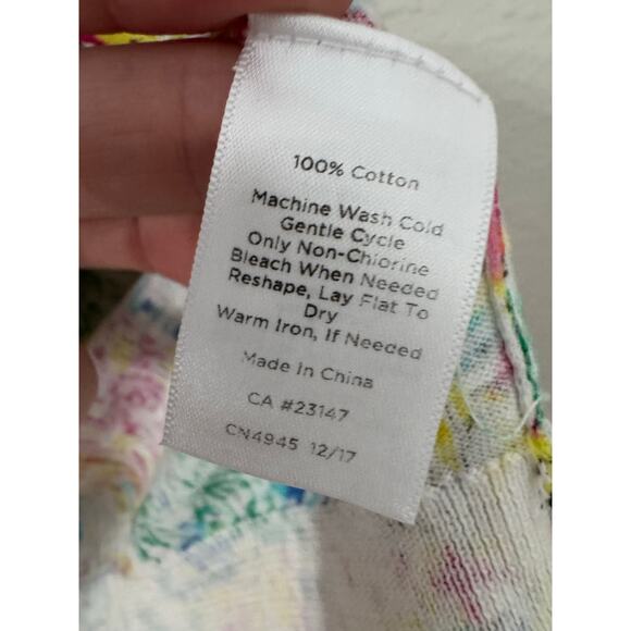 Talbots Santorini Greece Print Cotton Sweater Size Medium - Picture 6 of 6